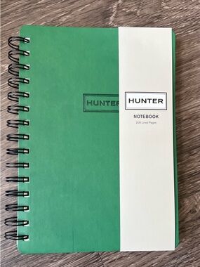 Hunter White Notebook with Black Spiral Binding